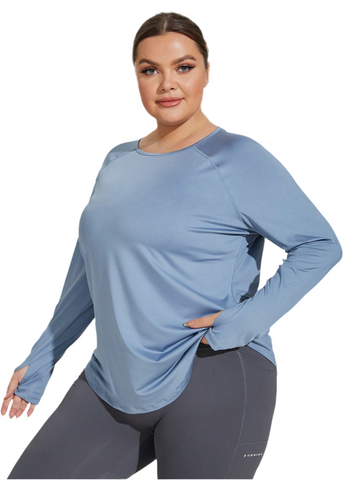 Maglia da allenamento in tessuto a maglia con elasticità a 4 vie per taglie forti per donne